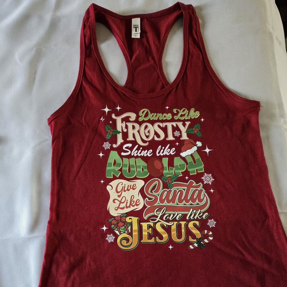 Red/Burgundy, Razor Back Tank Top, Medium